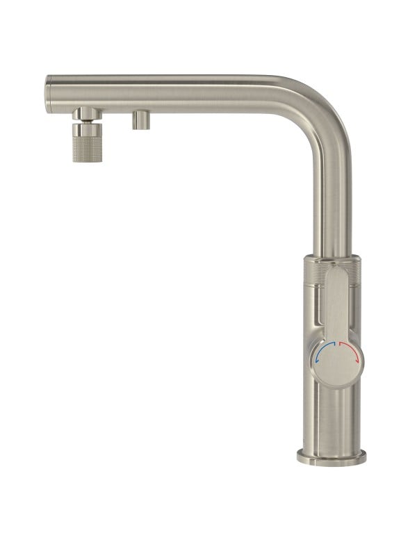 Misturador Monocomando de Mesa para Cozinha Gourmet Bica Alta com Filtro de Agua Integrado e Sistema de Agua Fervente Instantanea Voltagem 220 Volts Acabamento Inox Escovado Linha Enjoy Express Deca 2280.INX.HT.220