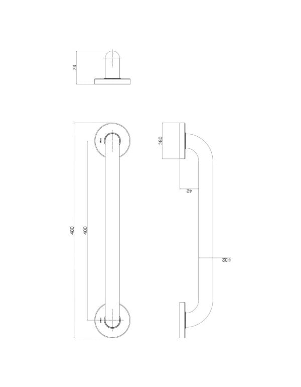 Barra de Apoio e Segurança para Banheiro Acessibilidade Deca Linha Conforto 40cm Acabamento Black Matte Preto Fosco 2310.BL.040.MT