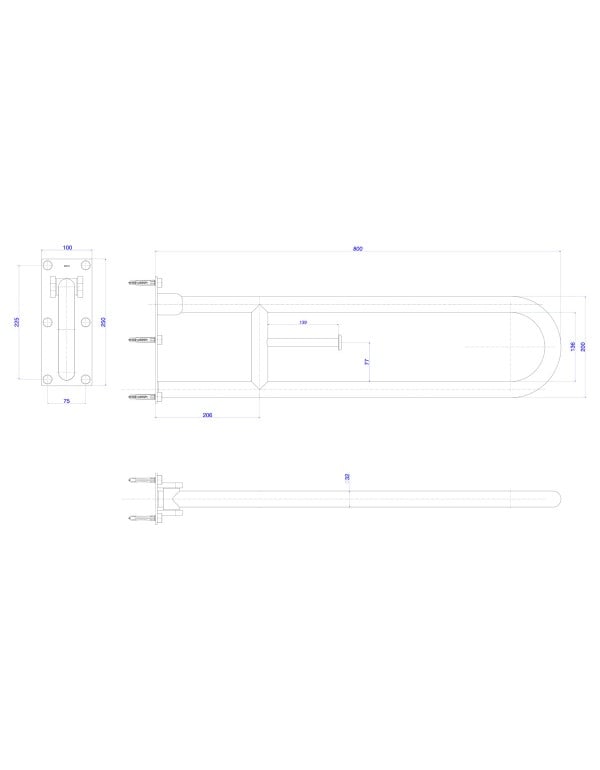 Barra de Apoio de Parede Lateral e Articulada de Oitenta Centimetros para Acessibilidade Idoso e PCD Acabamento Aco Inox Polido de Alto Brilho Linha Conforto Deca 2316.I.080.POL.N