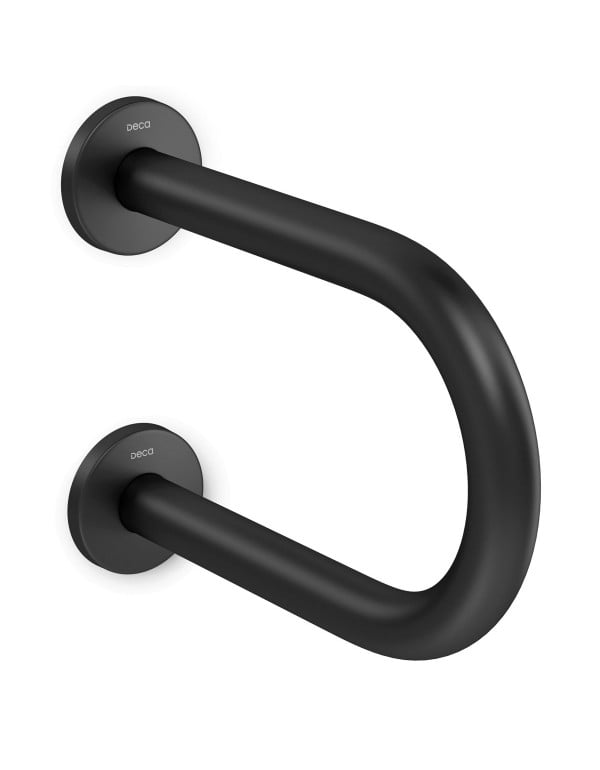 Barra de Apoio Lateral Deca Conforto 30cm Black Matte 2..