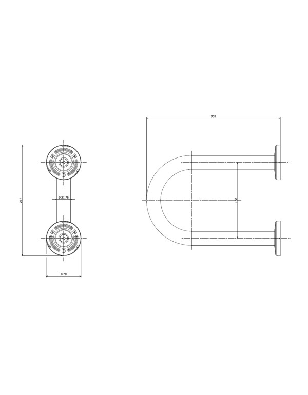 Barra Lateral Fixa 30 Cm Conforto Aço Polido Deca 2373.I.030.POL