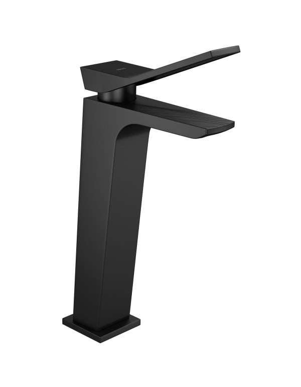 Misturador Monocomando de Mesa Água Quente e Fria com Bica Alta para Cuba de Apoio Linha Deca Nex Float Acabamento Black Matte Preto Fosco 2885.BL116.MT