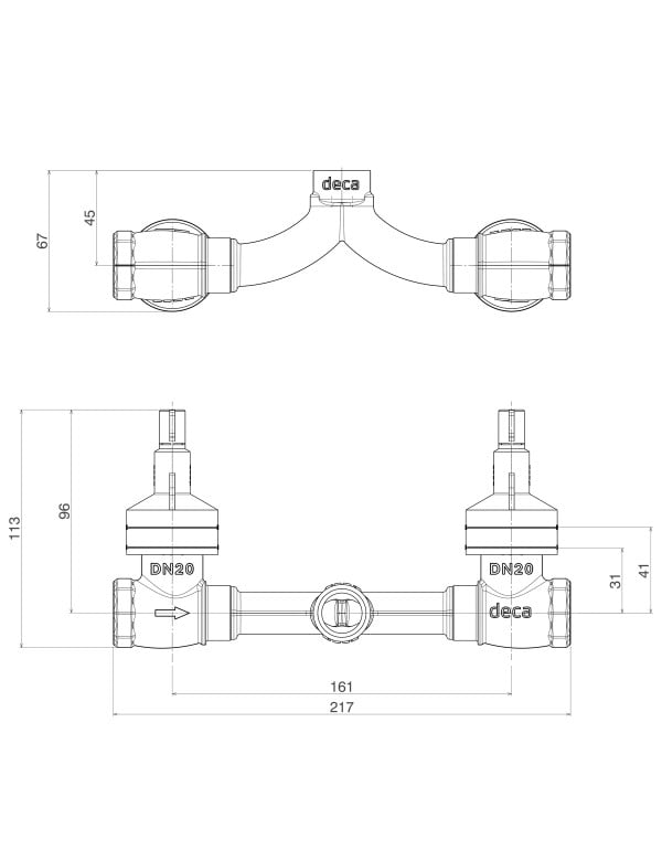 Base Misturador Para Chuveiro Com Entrada Horizontal 4424.MI.034