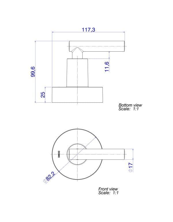 Acabamento para Registro de Gaveta Geral 1 1/4 e 1 1/2 Polegada Tamanho Grande Linha Beta Acabamento Black Matte Preto Fosco Deca 4900.BL109.GD.MT