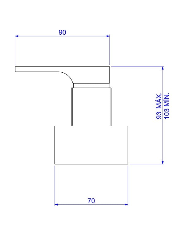 Acabamento para Registro de Gaveta Formato Quadrado de Linhas Retas e Volante em Chapa Acabamento Corten Matte Terroso Fosco Linha Unic Deca Grande 4900.CT90.GD.MT