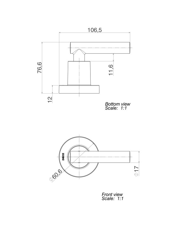 Acabamento para Registro de Pressão 1/2" e 3/4" Deca Beta Cromado Pequeno Meia volta 4916.C109.PQ