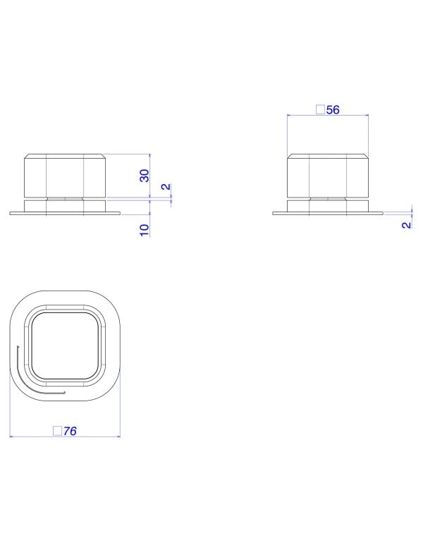 Acionador de Mesa Independente para Misturador Monocomando Formato Quadrado Bloco Maciço Minimalista Acabamento Corten Matte Terroso Fosco Linha Deca You 4990.CT105.MT