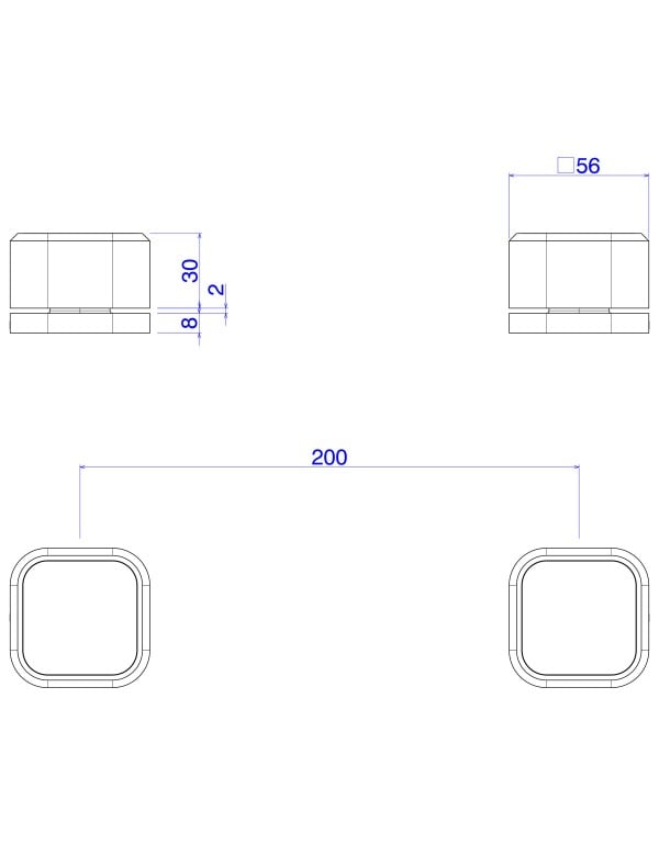 Acionador de Mesa Independente para Misturador de Agua Quente e Fria Formato Quadrado Bloco Macico Minimalista Acabamento Corten Matte Terroso Fosco Linha Deca You 4992.CT105.MT