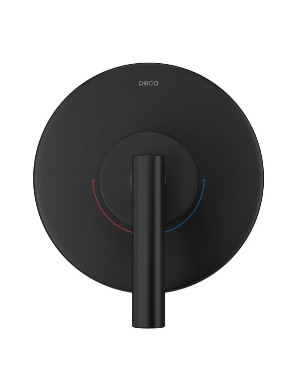 Acabamento para Base de Registro Monocomando de Chuveiro Canopla Quadrada de Linhas Limpas e Alavanca de Acionamento Suave Acabamento Black Matte Preto Fosco Linha Beta Deca 4993.BL109.CHU.MT