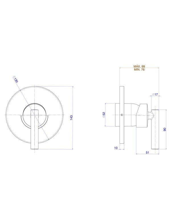 Acabamento para Base de Registro Monocomando de Chuveiro Canopla Quadrada de Linhas Limpas e Alavanca de Acionamento Suave Acabamento Black Matte Preto Fosco Linha Beta Deca 4993.BL109.CHU.MT