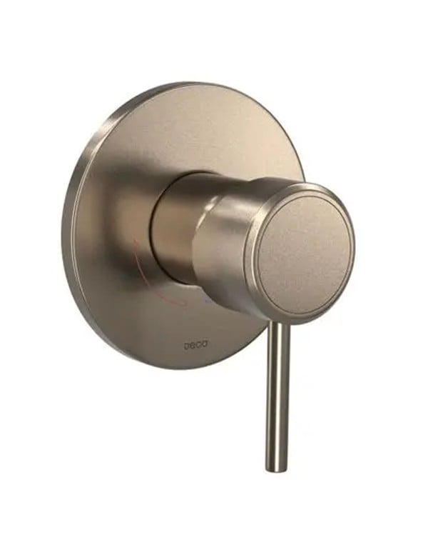 Acabamento para Base de Registro Monocomando de Chuveiro Canopla Redonda Cilindrica de Linhas Limpas e Alavanca de Acionamento Suave Acabamento Corten Matte Terroso Fosco Linha Deca You 4993.CT104.CHU.MT