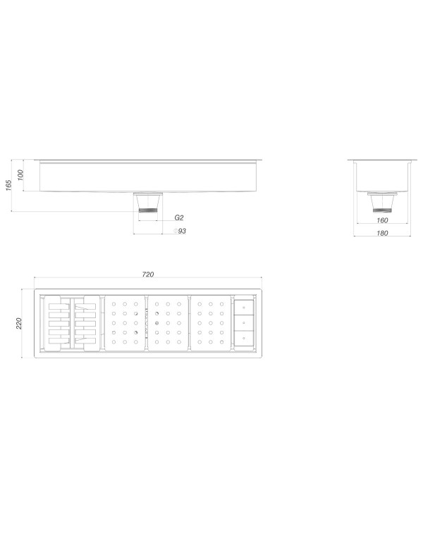 Calha Organizadora De Cozinha Em Inox Com Sistema De Escoamento Deca AC.210.70.ORG.INX