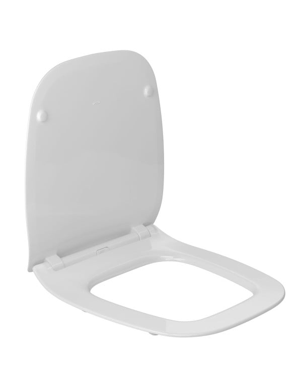 Assento Sanitario com Tampa Formato Anatomico Modelo Deca Flex em Resina Termofixa com Fechamento Amortecido Slow Close e Botao Easy Clean Cor Branco AP.3862.17