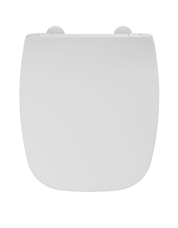 Assento Sanitario com Tampa Formato Anatomico Modelo Deca Flex em Resina Termofixa com Fechamento Amortecido Slow Close e Botao Easy Clean Cor Branco AP.3862.17