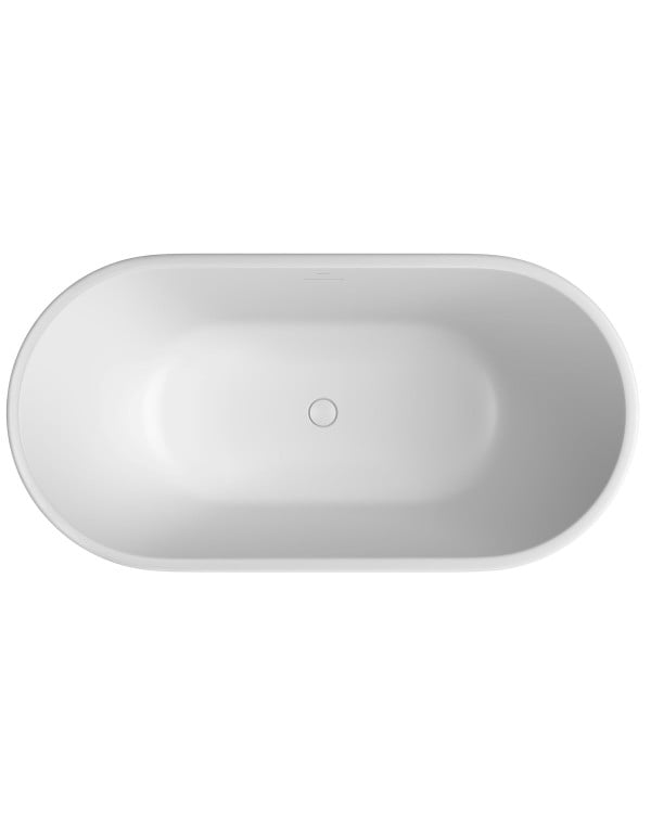 Banheira de Piso Freestanding de Imersão Formato Oval 150cm Linha LK Acabamento Branco Fosco Matte Deca BH.54150.LK.BRFC