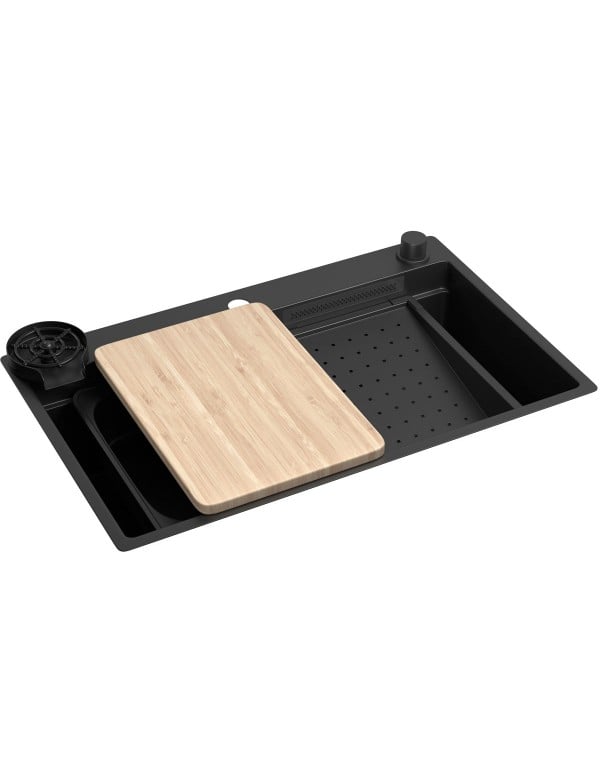 Cuba de Cozinha Deca Workstation 75x40cm Black Mat...