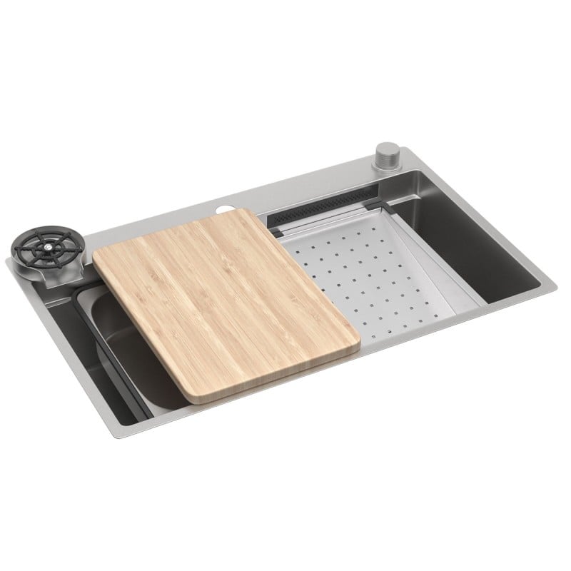 Qua Trânduong　scv46　7個 Cuba Cozinha Workstation 75x40cm Deca Inox
