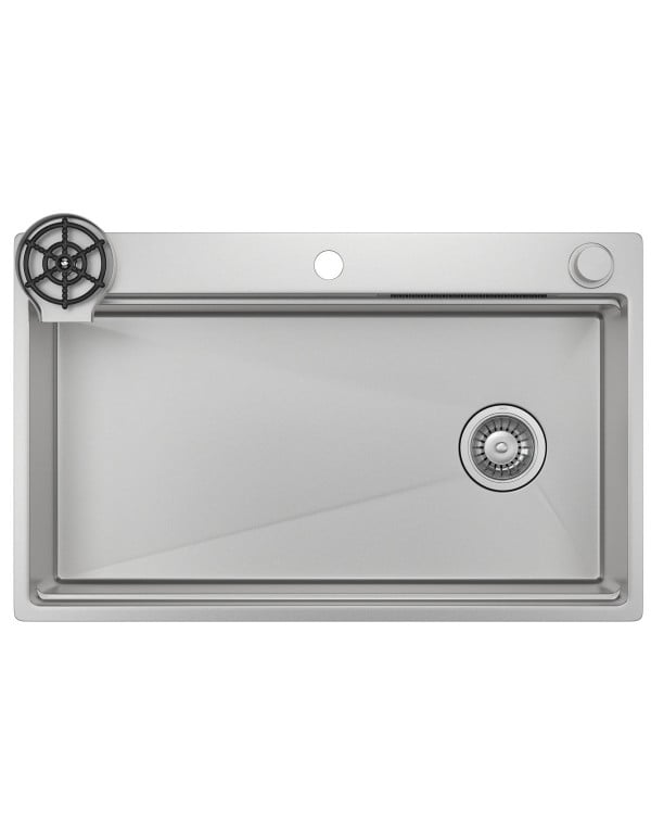 Cuba de Cozinha Gourmet Retangular Grande 75x40cm Linha Workstation Acabamento Aço Inox Deca CC.700.75.WOR.INX