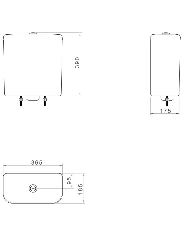 Caixa Acoplada Monocromatica Carrara com Acionamento Duo Ebano Fosco CD.11F.EBFC.94