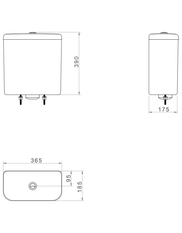 Caixa Acoplada Monocromatica Carrara com Acionamento Duo Soft Antracite CD.11F.SFAT.85