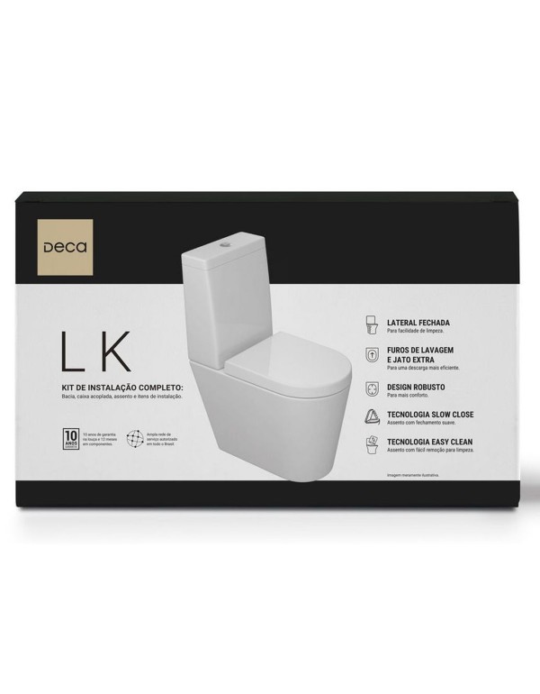 Kit Completo Bacia LK Com Caixa Acoplada Deca Branco KP..