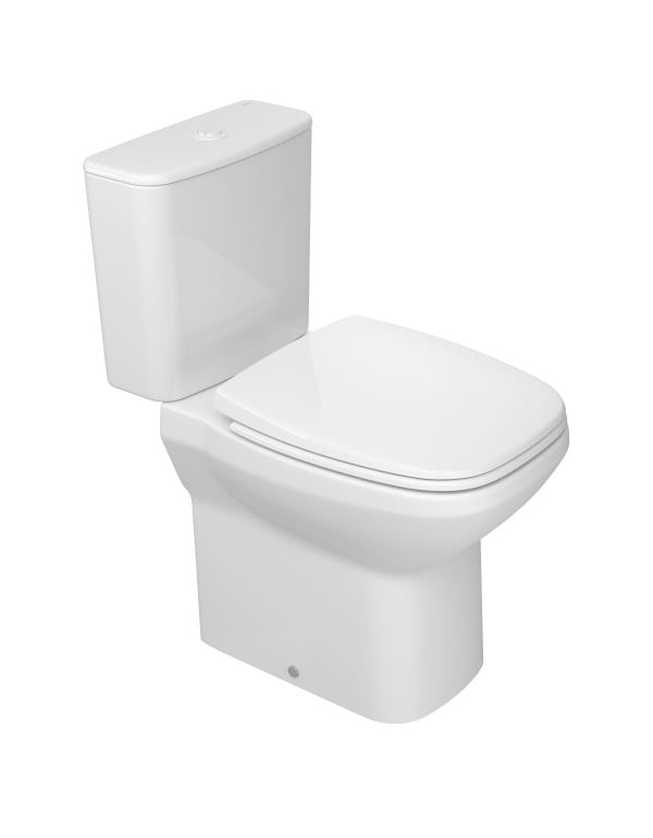 Kit Completo com Bacia e Caixa Acoplada Linha Flex Monocromática com Assento e Itens de Instalação Cor Branco Deca KP.381.BR.17