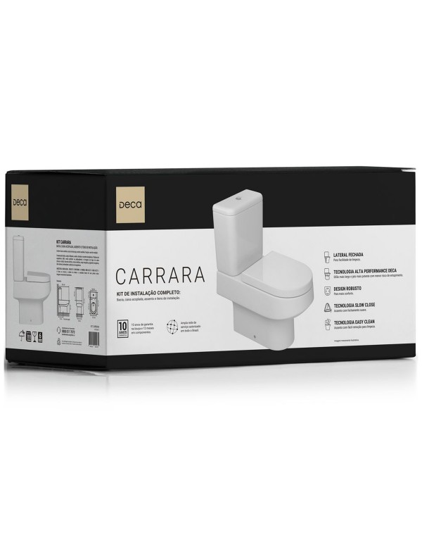 Kit Completo Bacia Carrara Com Caixa Acoplada Deca Bran..
