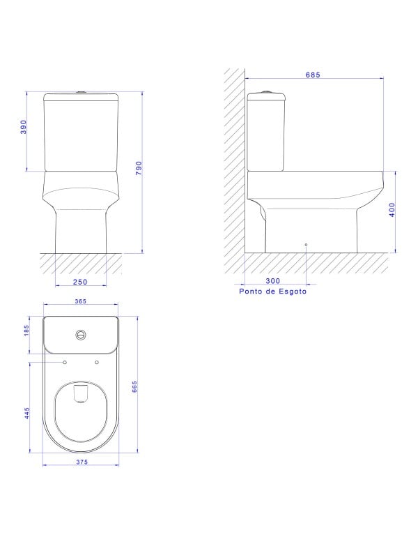 Kit Completo de Bacia Sanitaria com Caixa Acoplada Dual Flux 3 e 6 Litros e Assento Termofixo Slow Close Linha Deca Carrara Branco KP.606.SL.17