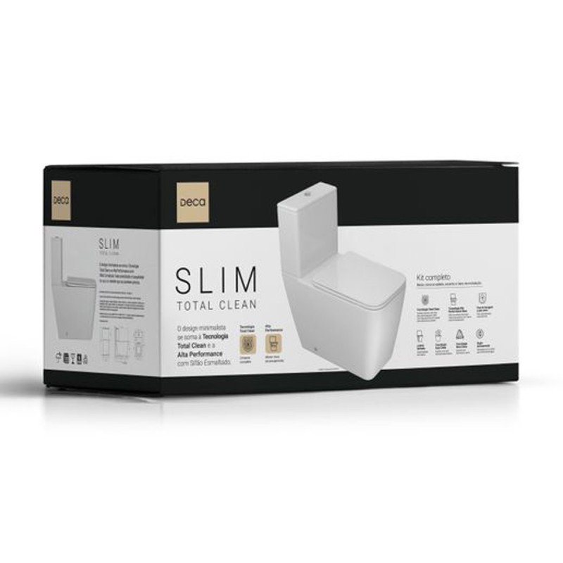 Kit Completo Bacia com Caixa Acoplada Deca Slim Total Clean