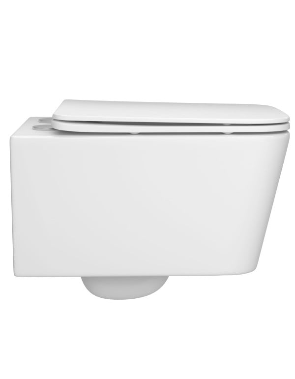 Kit Completo com Bacia Sanitaria Suspensa de Design Slim e Tecnologia Total Clean Assento Soft Close Caixa de Embutir e Placa de Acionamento Cor Branca Deca KP.8630.17