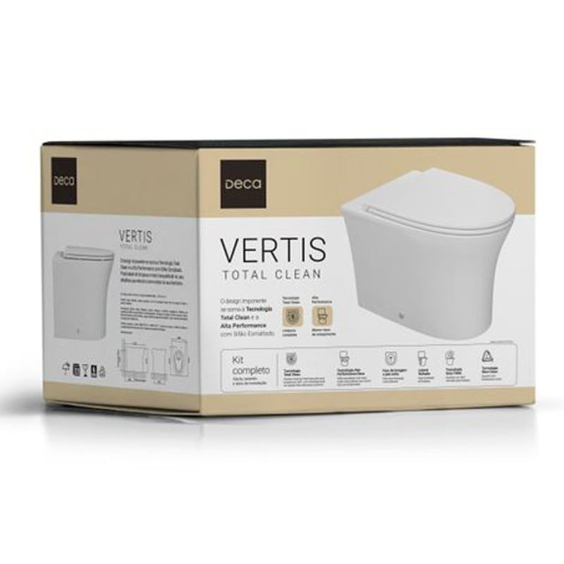 Kit Completo Bacia Convencional Deca Vertis Total Clean Branco