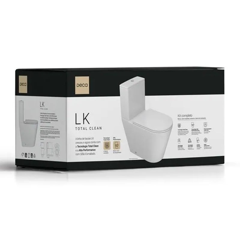Kit Completo Bacia com Caixa Acoplada Deca LK Total Clean