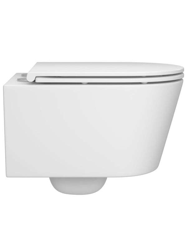 Kit Completo com Bacia Sanitaria Suspensa Quadrada Design LK e Tecnologia Total Clean Assento Soft Close Caixa de Embutir e Placa de Acionamento Cor Branca Deca KP.8830.17