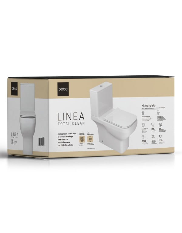 Kit Completo Bacia com Caixa Deca Linea Total Clean Bra..