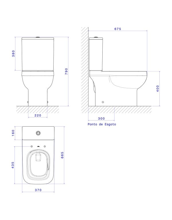 Kit Completo Vaso Sanitário Bacia com Caixa Acoplada Assento e Fixação Linha Linea Tecnologia Total Clean Cor Branco Deca KP.8920.17