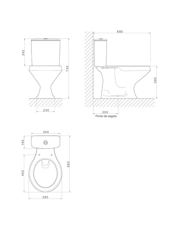 Kit Completo Vaso Sanitário Bacia com Caixa Acoplada Deca Ravena Monocromática Branca KP.919.BR.17
