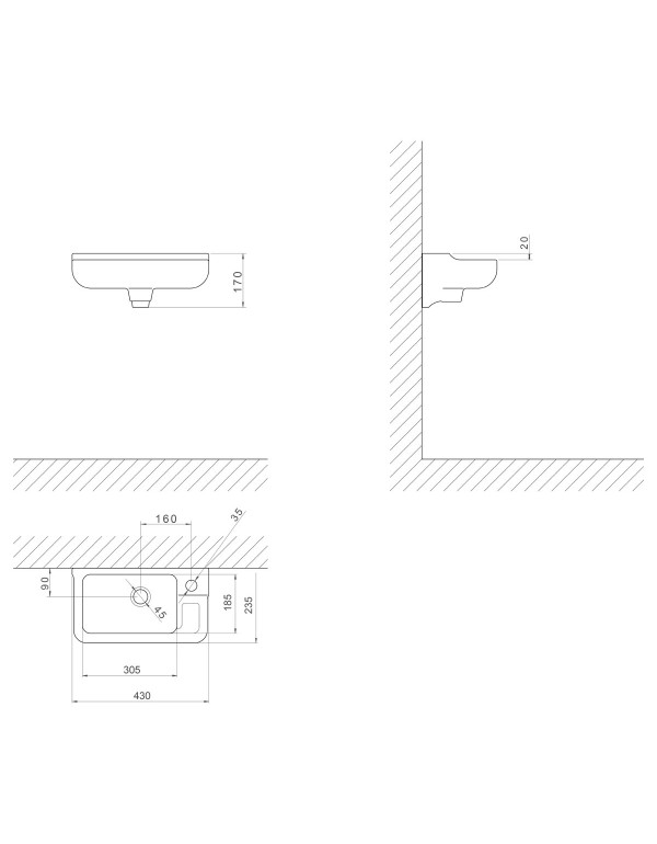 Lavatório Suspenso Deca Izy Branco 430X235mm L.100.17Deca