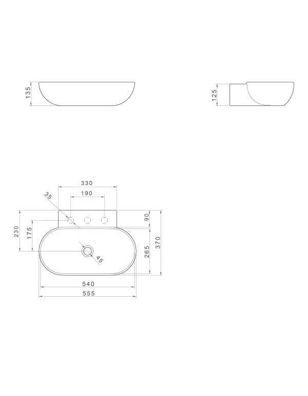 Cuba Apoio Arco com Deck Deca 55x37 cm Ebado L.105.95
