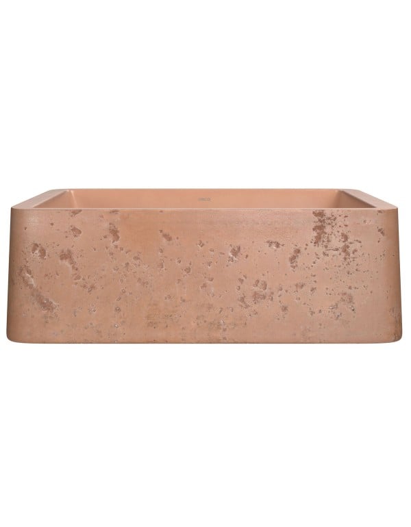 Cuba de Apoio para Banheiro e Lavabo Quadrada 40cm Linha Etrusco Material Concreto Arquitetônico Acabamento Terracota Deca L.11040.ETR.66