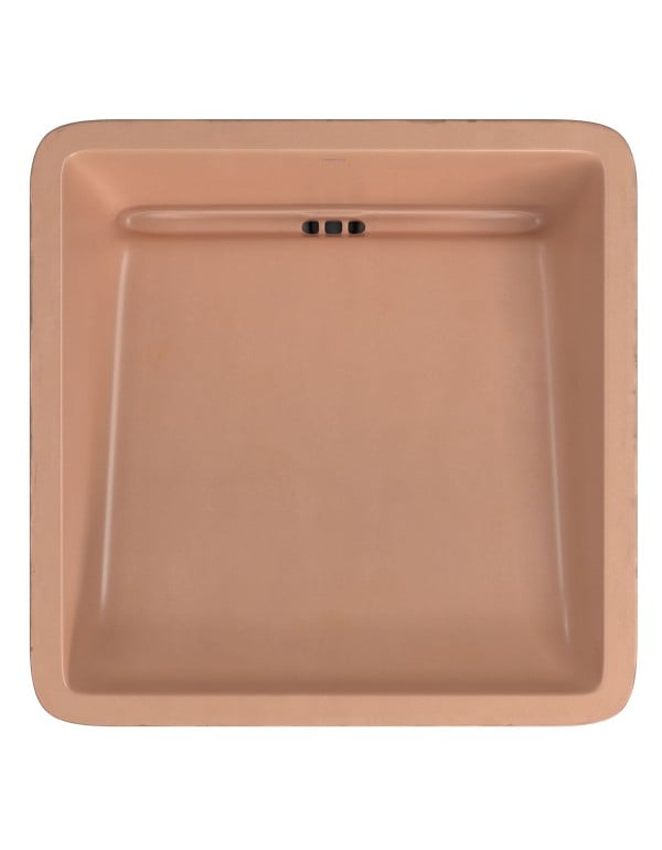 Cuba de Apoio para Banheiro e Lavabo Quadrada 40cm Linha Etrusco Material Concreto Arquitetônico Acabamento Terracota Deca L.11040.ETR.66