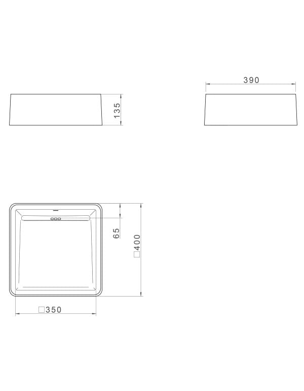 Cuba de Apoio para Banheiro e Lavabo Quadrada 40cm Linha Etrusco Material Concreto Arquitetônico Acabamento Terracota Deca L.11040.ETR.66