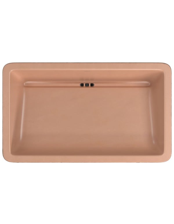 Cuba de Apoio Retangular em Material Cimenticio Linha Deca Etrusco 50 cm Acabamento Terracota Marrom Avermelhado L.13050.ETR.66