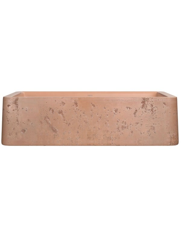 Cuba de Apoio Retangular em Material Cimenticio Linha Deca Etrusco 50 cm Acabamento Terracota Marrom Avermelhado L.13050.ETR.66