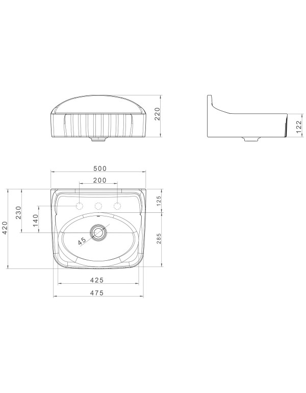 Cuba de Apoio ou Suspensa Retangular com Mesa Deca Pérola Branca L.13050.M.PER.17