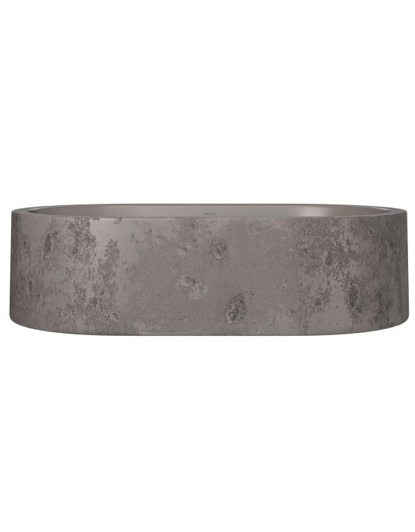 Cuba de Apoio Formato Oblongo com Acabamento Cimentício Linha Etrusco Medida 50cm Cor Marrom Mocha Fosco Deca L.14050.ETR.64