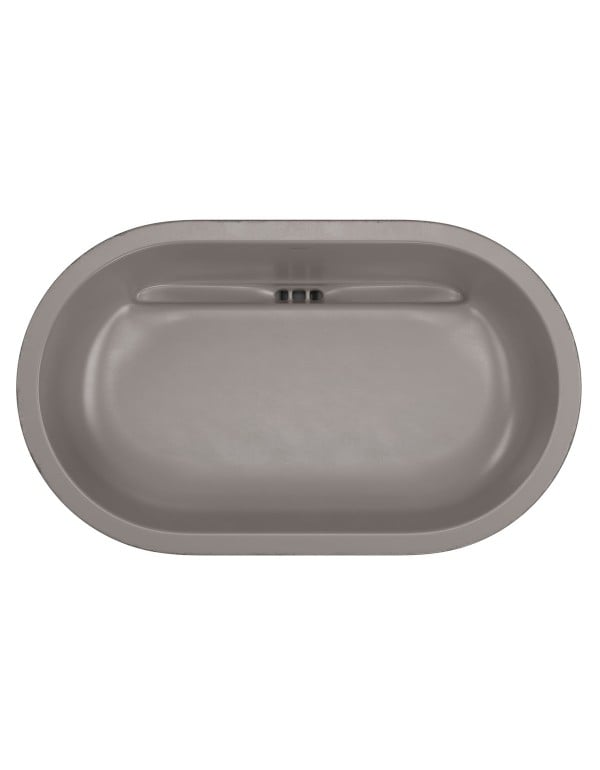 Cuba de Apoio Formato Oblongo com Acabamento Cimentício Linha Etrusco Medida 50cm Cor Marrom Mocha Fosco Deca L.14050.ETR.64
