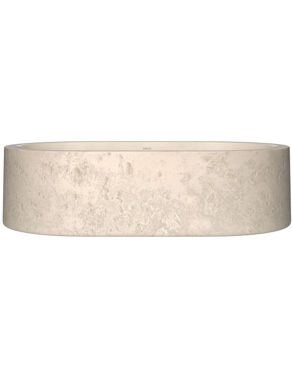 Cuba de Apoio Formato Oblongo com Acabamento Cimentício Linha Etrusco Medida 50cm Cor Marrom Quente Canela Fosco Deca L.14050.ETR.61