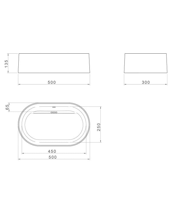Cuba de Apoio para Banheiro Oblonga Oval 50cm Linha Etrusco Material Cimentício Concreto Acabamento Chumbo Escuro Deca L.14050.ETR.63