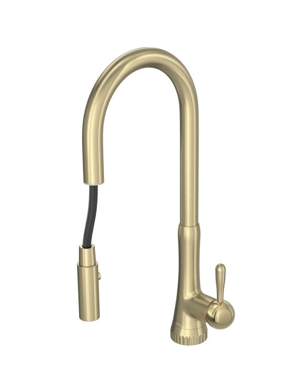 Torneira Misturador Monocomando de Cozinha para Mesa com Bica Móvel Linha Pérola Acabamento Summer Gold Dourado Fosco Deca 2089.SM108.MT