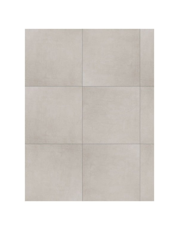 Porcelanato Esmaltado Formato Quadrado Estampa de Cimento Clean Cinza Claro Acabamento Acetinado Retificado Linha York Portinari Noventa por Noventa Centimetros 6063100A